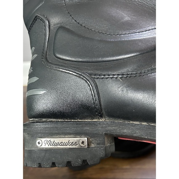 Men\'s Milwaukee MB420 Black Leather Riding Motorcycle Boots Heavy Duty Size 9.5D